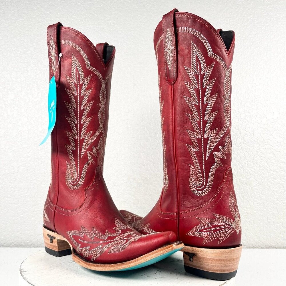Red Western Heeled Boots